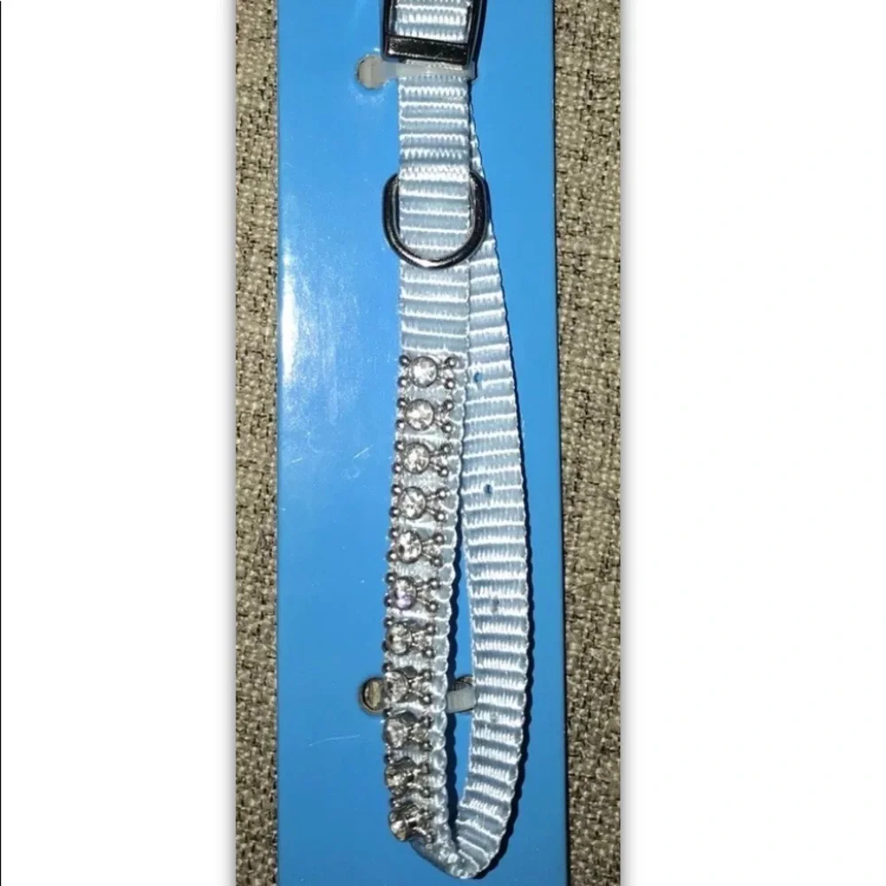 Pet Pride Baby Blue Rhinestone Small Dog Cat Puppy Kitten Adjustable 6-9” Collar